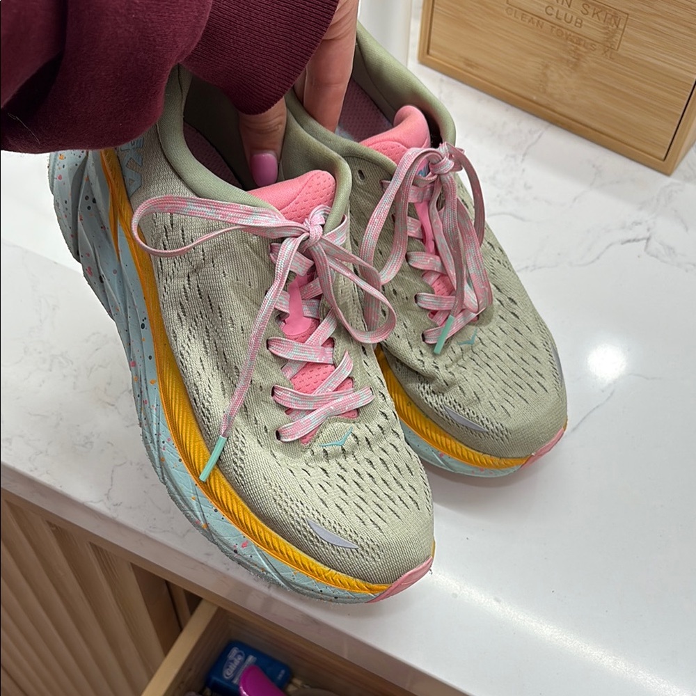 Stylish Women's Sneakers in Pink and Yellow